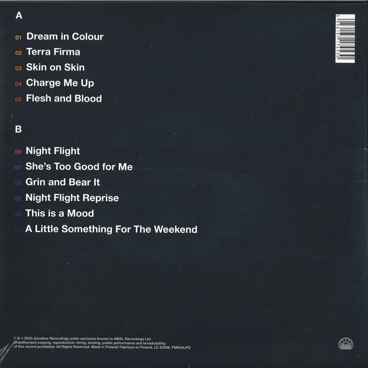 Обратная сторона обложки — Franc Moody — Dream In Colour LP