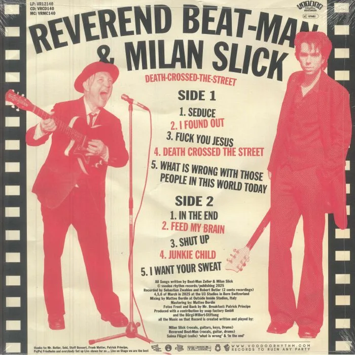 Обратная сторона обложки — REVEREND BEAT MAN / MILAN SLICK — Death Crossed The Street