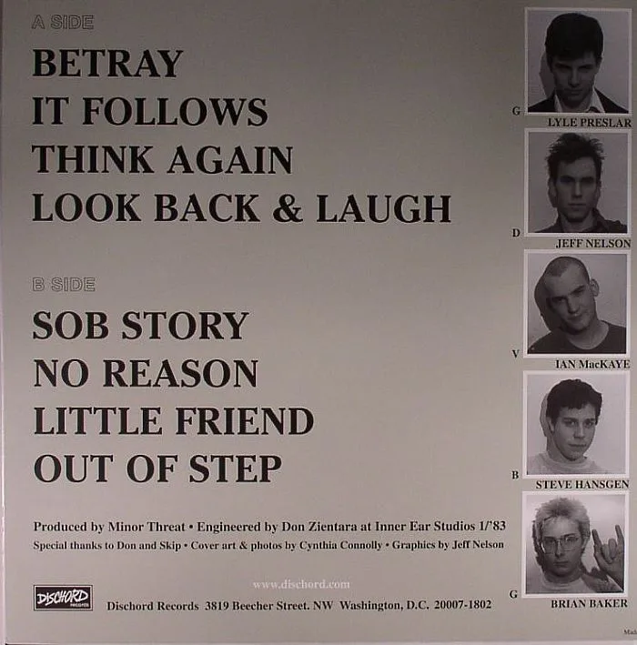 Обратная сторона обложки — MINOR THREAT — Out Of Step