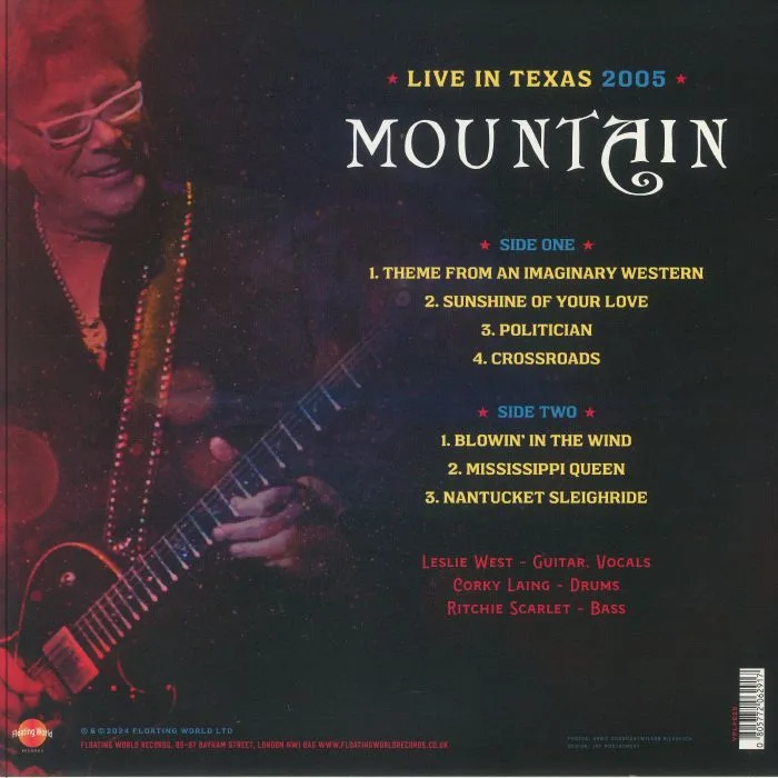 Back cover — MOUNTAIN — Live In Texas 2005