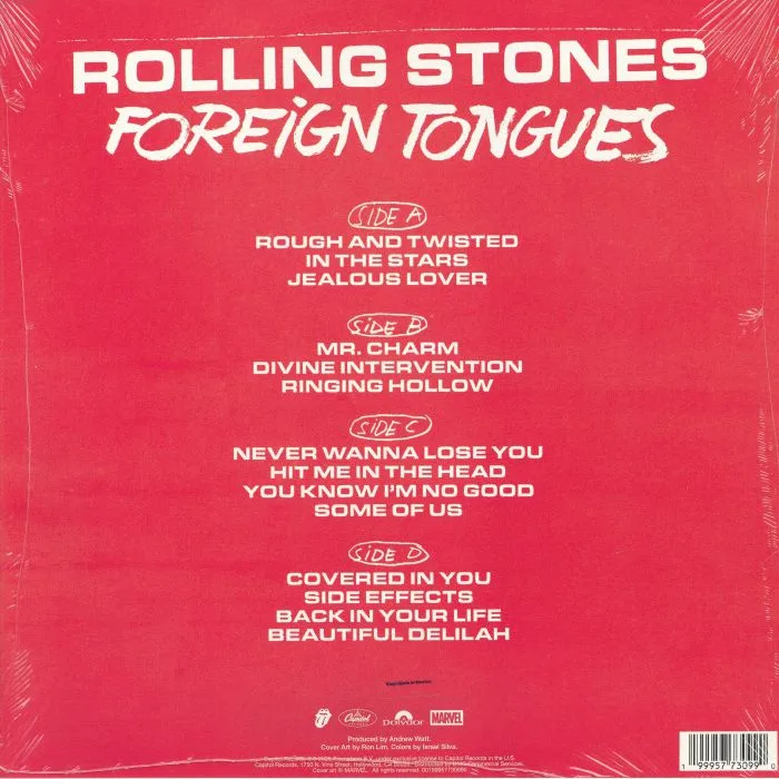 Обратная сторона обложки — The ROLLING STONES — Foreign Tongues: Captain America (Marvel Collector's Series)