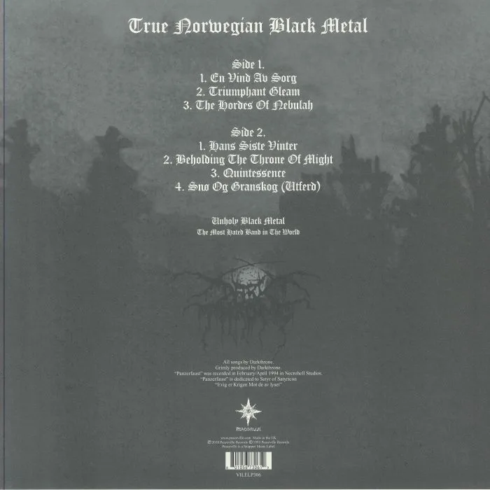 Обратная сторона обложки — DARKTHRONE — Panzerfaust (reissue)