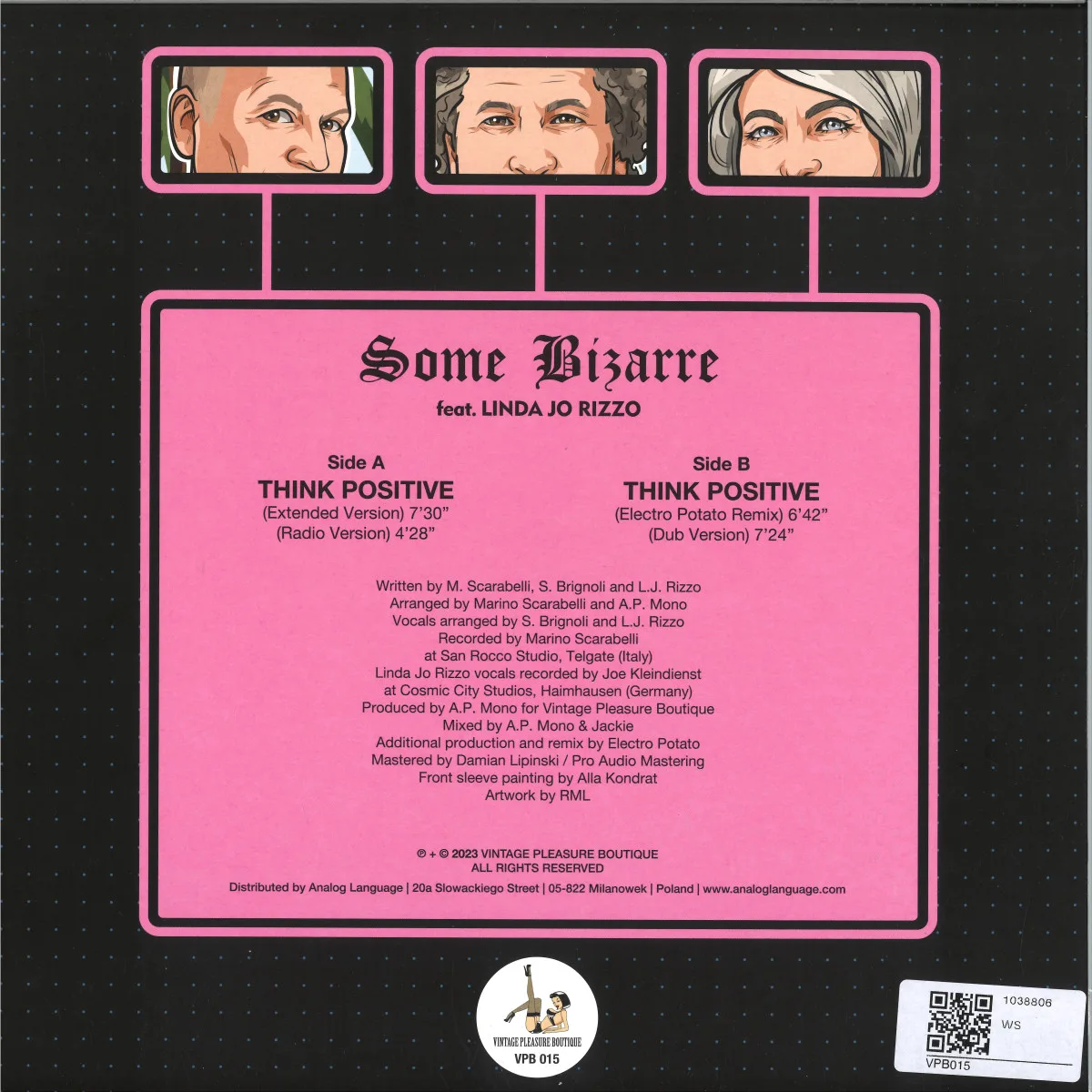 Back cover — Some Bizarrefeat.Linda Jo Rizzo — THINK POSITIVE EP