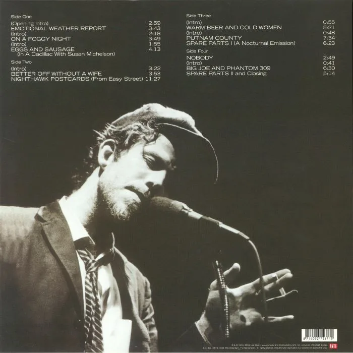 Back cover — Tom WAITS — Nighthawks At The Diner (reissue)