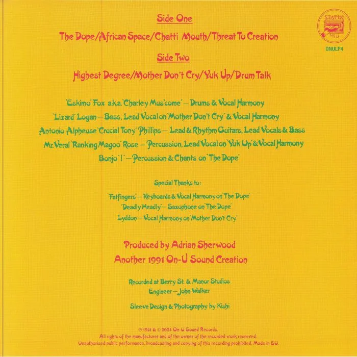 Back cover — CREATION REBEL — Psychotic Jonkanoo