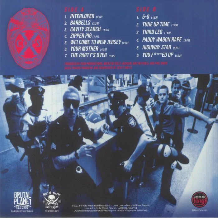 Back cover — X COPS — You Have The Right To Remain Silent (Record Store Day RSD Black Friday 2023)