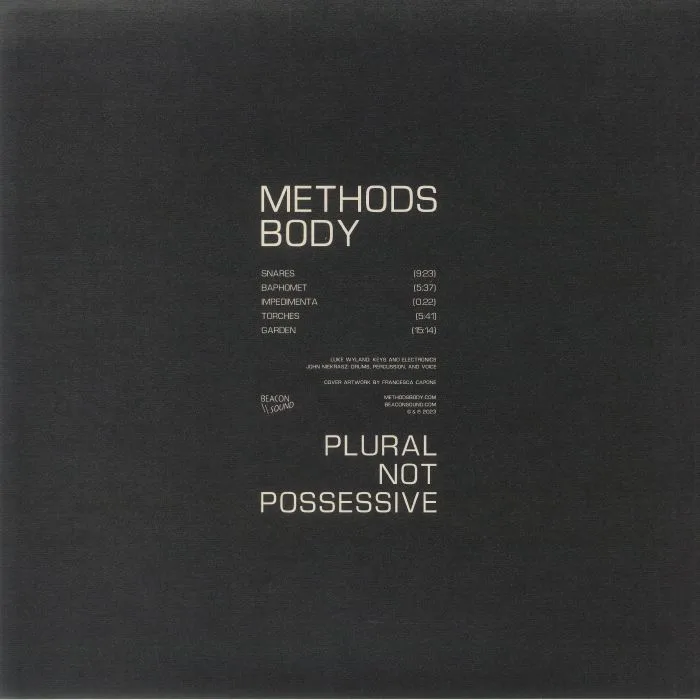 Обратная сторона обложки — METHODS BODY — Plural Not Possessive