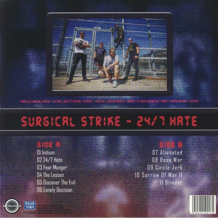 Обратная сторона обложки — SURGICAL STRIKE — 24 / 7 Hate
