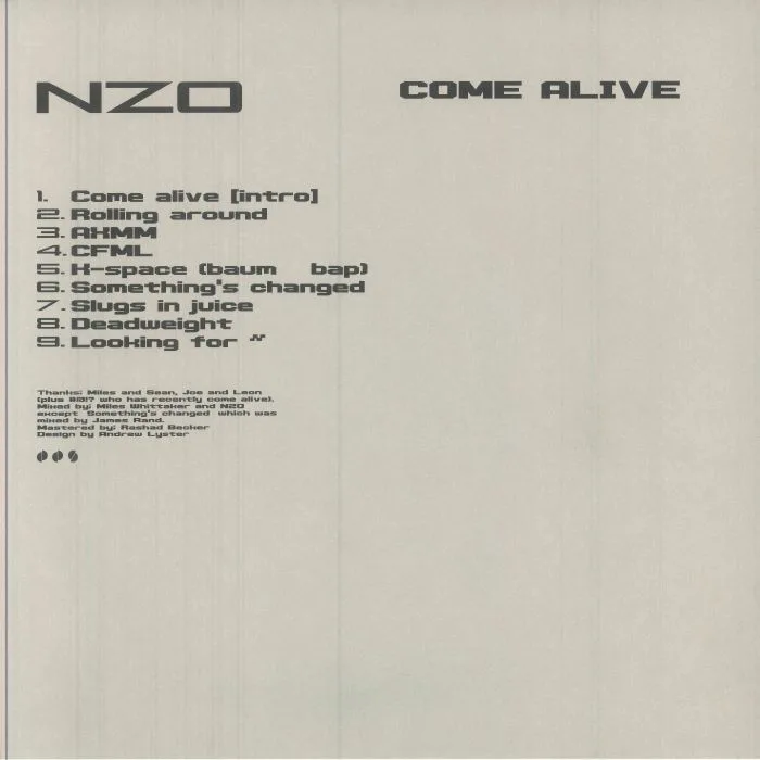 Обратная сторона обложки — NZO — Come Alive