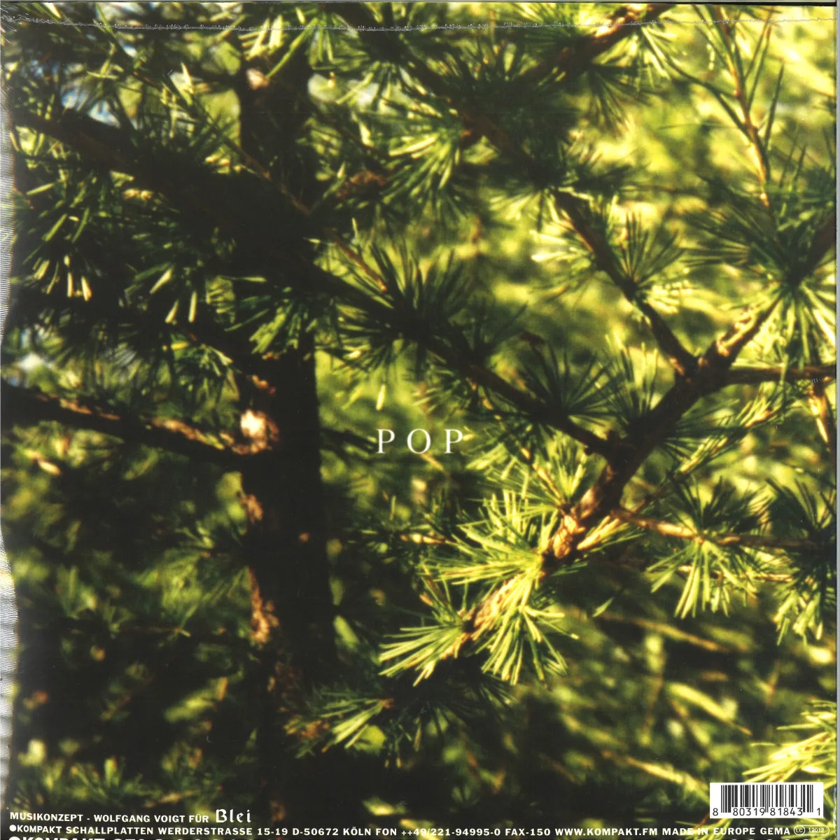 Back cover — GAS — Pop LP 3x12"