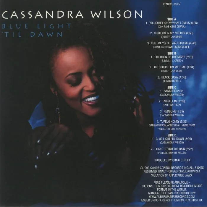 Обратная сторона обложки — Cassandra WILSON — Blue Light 'Til Dawn
