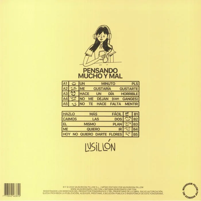 Back cover — LUSILLON — Pensando Mucho Y Mal