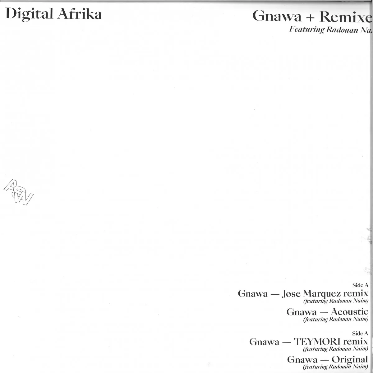 Back cover — Digital Afrikaft.Radouan Naim — Gnawa + Remixes