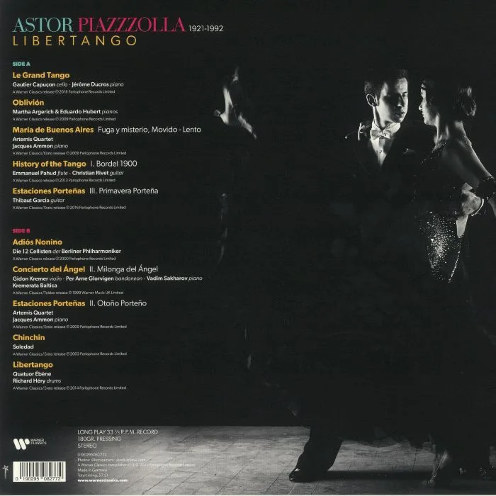 Обратная сторона обложки — Astor PIAZZOLLA — Libertango (reissue)