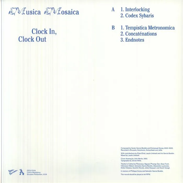 Back cover — MUSICA MOSAICA — Clock In Clock Out