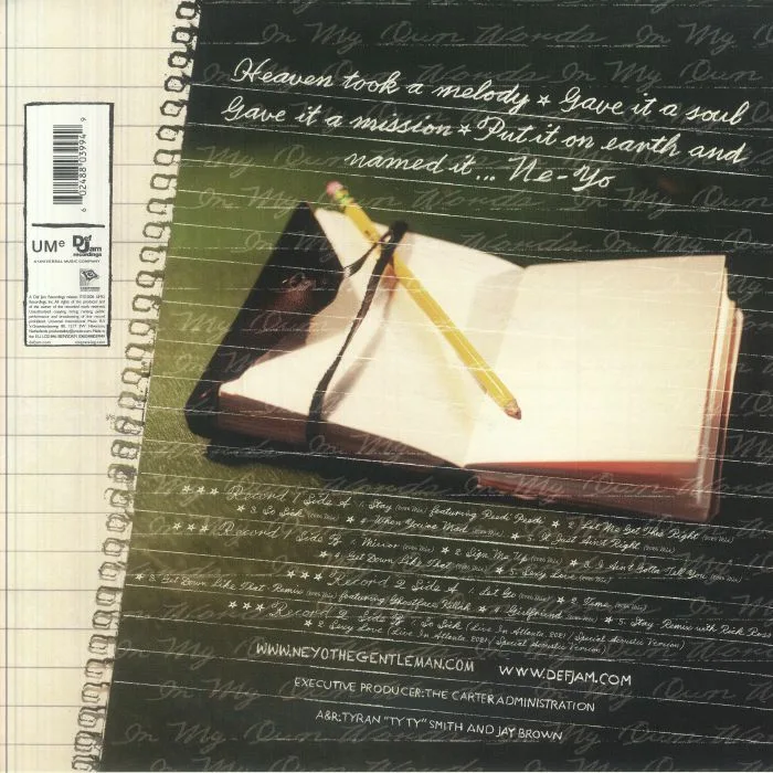 Back cover — NE YO — In My Own Words (20th Anniversary)