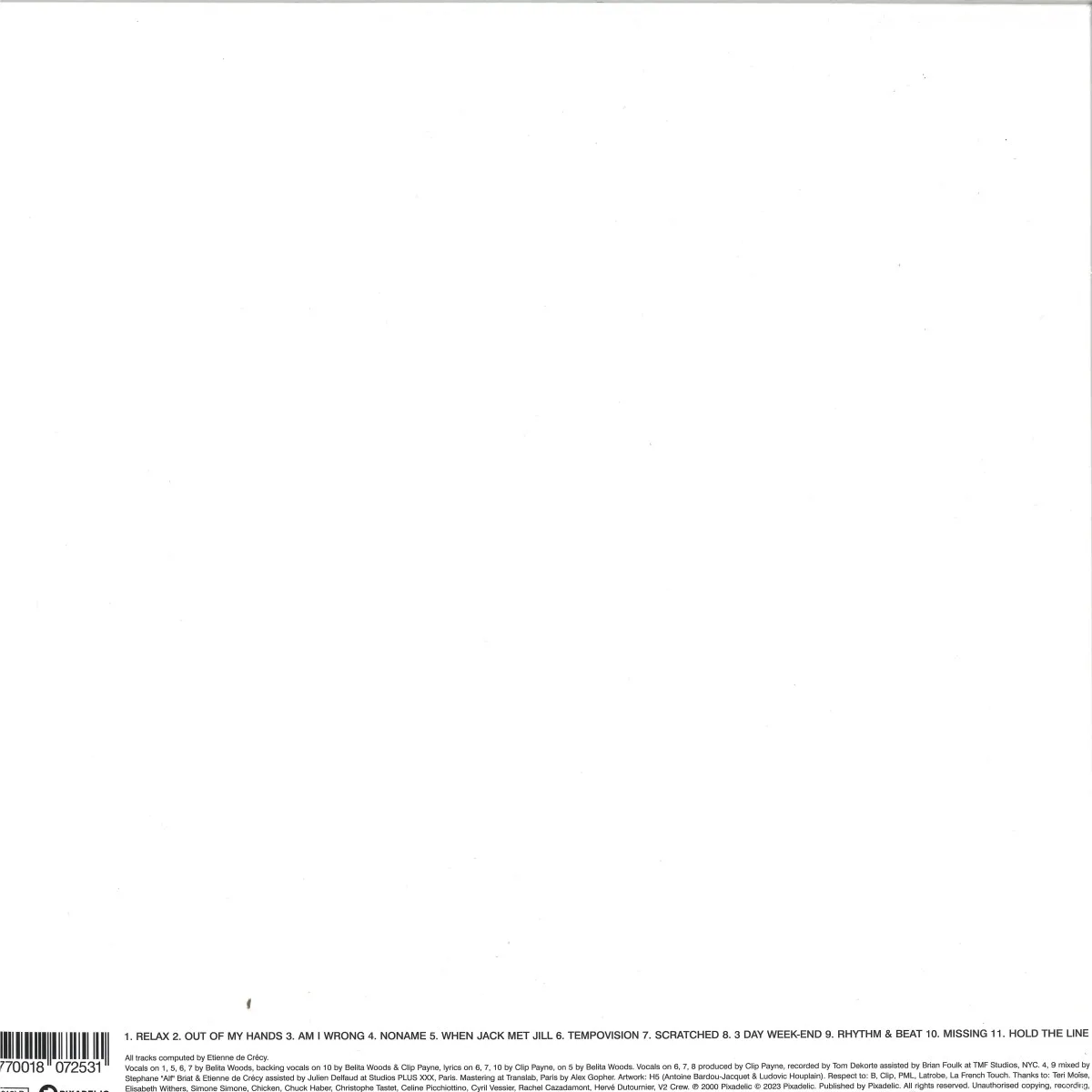 Back cover — Étienne De Crécy — Tempovision LP 2x12"