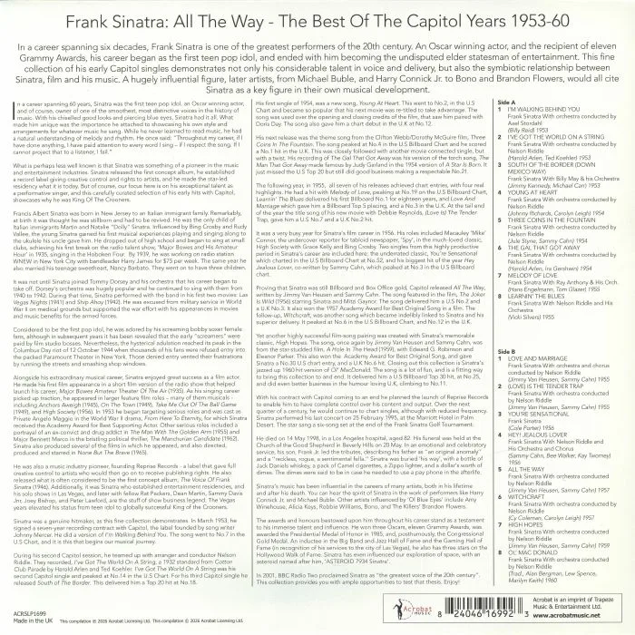 Back cover — Frank SINATRA — All The Way: Best Of The Capitol Years 1953-60