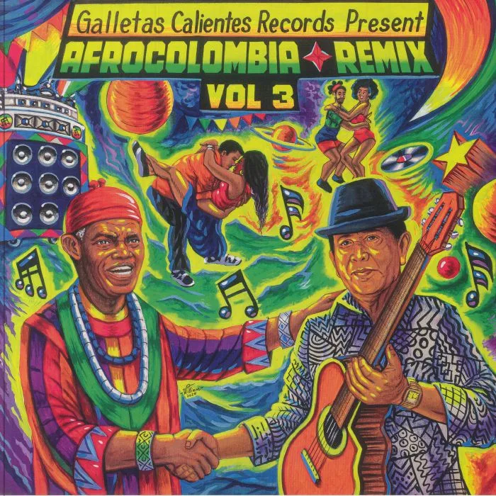 Front cover — Azuka MOWETA & HIS ANIOMA BROTHERS BAND OF AFRICA / ABELARDO CARBONO / QUANTIC / ORIENTAL BROTHERS INTERNATIONAL BAND — Afrocolombia Remix Vol 3 (Captain Planet, Voilaaa, Uproot Andy, Caribombo)