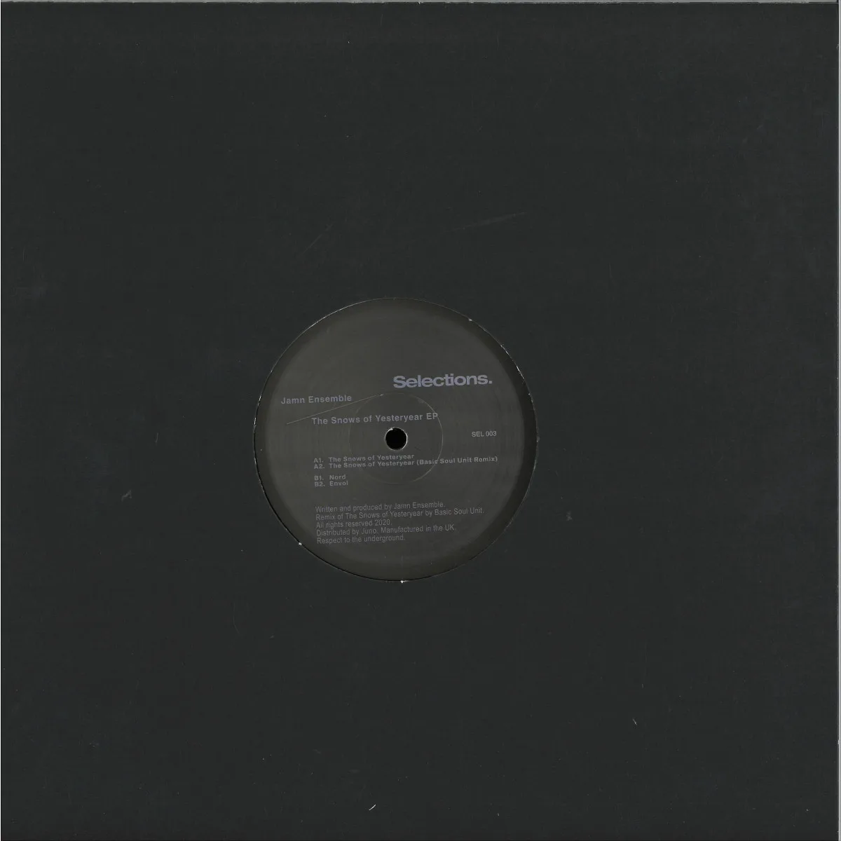 Back cover — Jamn Ensemble — The Snows Of Yesteryear (incl Basic Soul Unit remix)