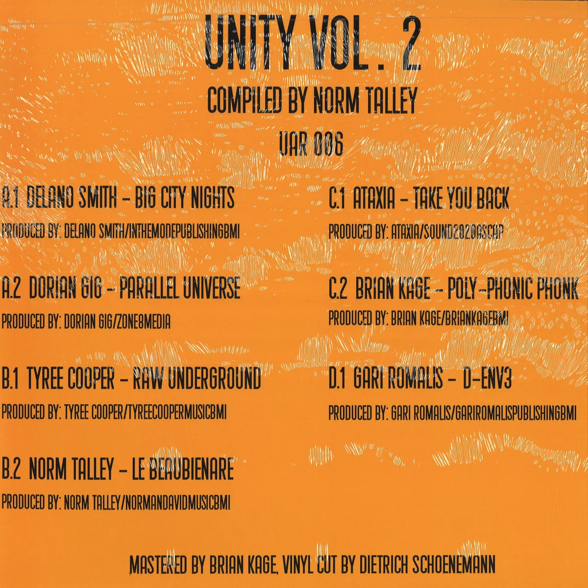 Обратная сторона обложки — Various — Unity Vol. 2 (2x12")