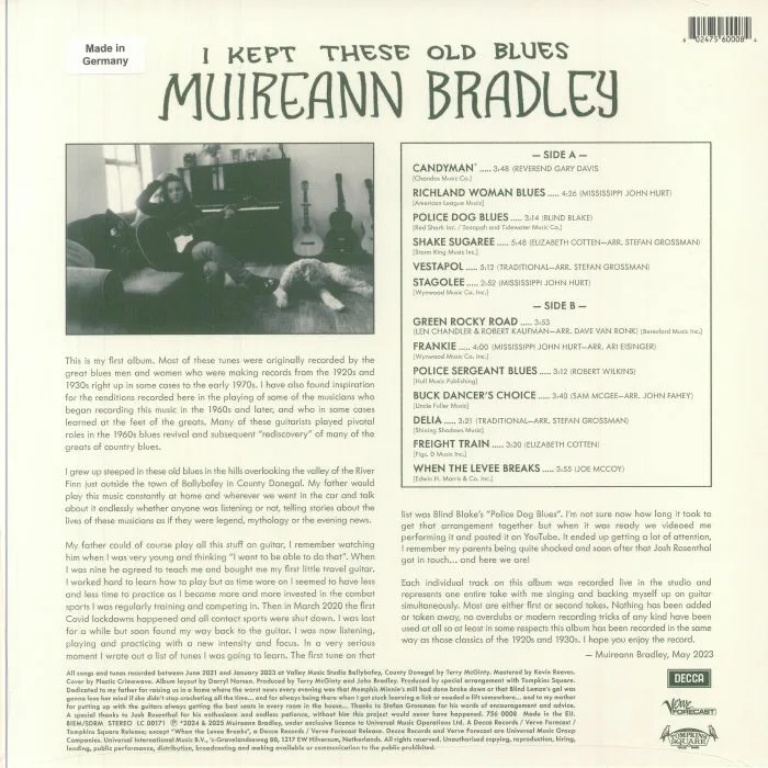 Обратная сторона обложки — Muireann BRADLEY — I Kept These Old Blues (reissue)