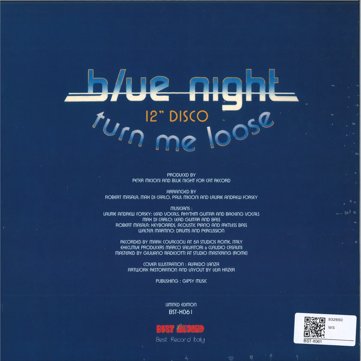Обратная сторона обложки — Blue Night — Turn Me Loose