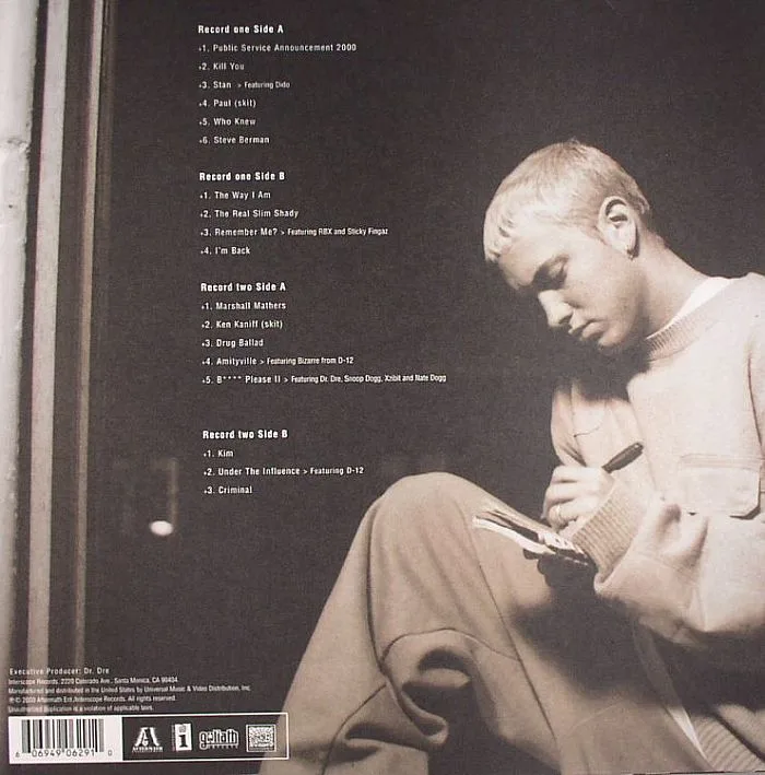 Back cover — EMINEM — The Marshall Mathers LP