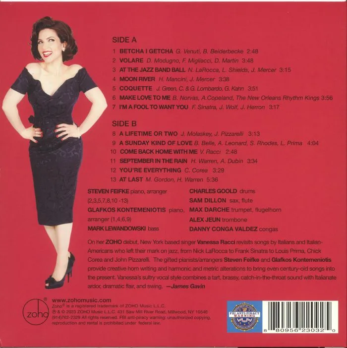 Обратная сторона обложки — Vanessa RACCI — Jazzy Italian