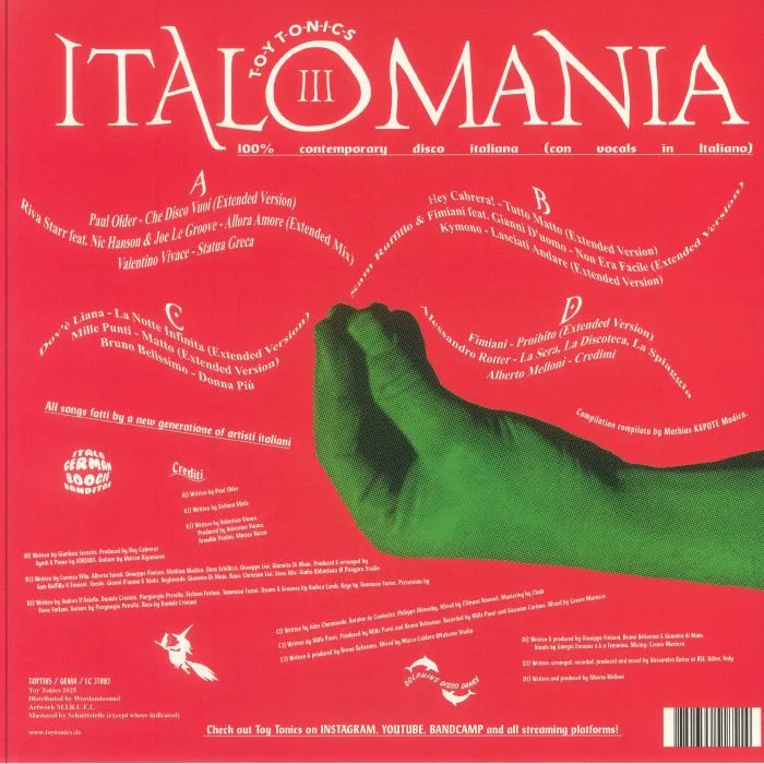 Back cover — KAPOTE / VARIOUS — Italomania III: The New Wave Of Italian Disco