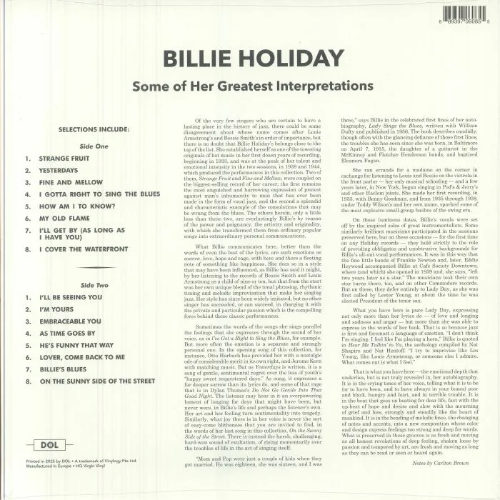 Обратная сторона обложки — Billie HOLIDAY — The Commodore Years (reissue)