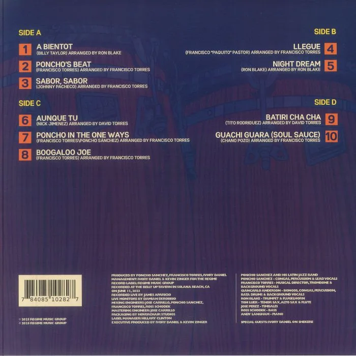 Back cover — Poncho SANCHEZ & HIS LATIN JAZZ BAND — Live At The Belly Up Tavern