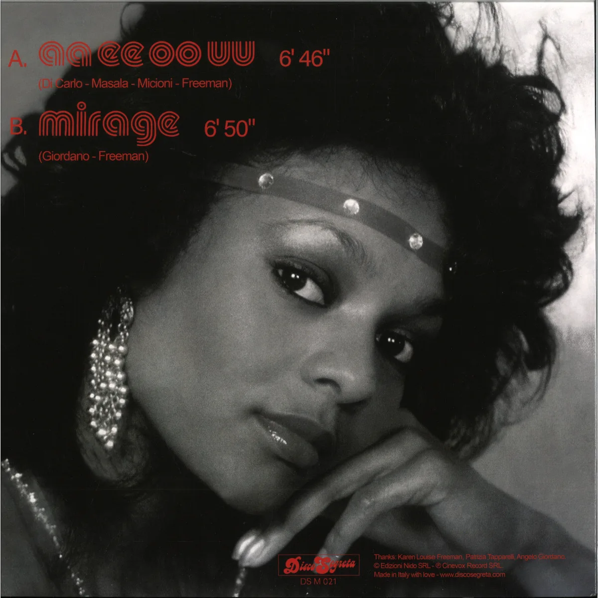 Back cover — Louise Freeman — AA EE OO UU / MIRAGE