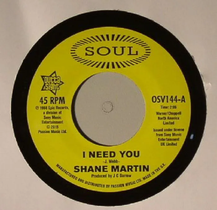 Front cover — Shane MARTIN / TAJ MAHAL — I Need You