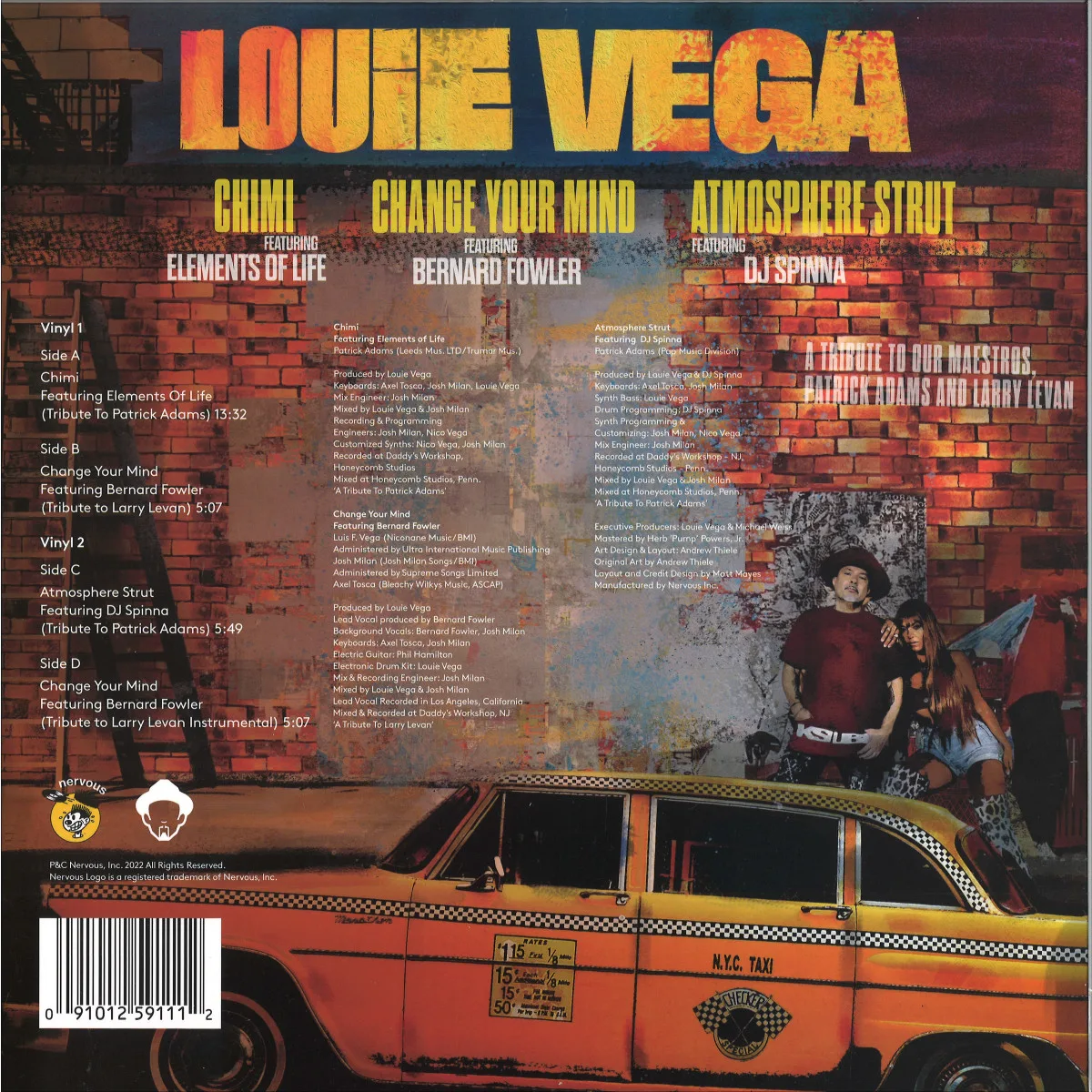 Обратная сторона обложки — Louie Vega — Chimi / Change Your Mind / Atmosphere Strut 2x12"
