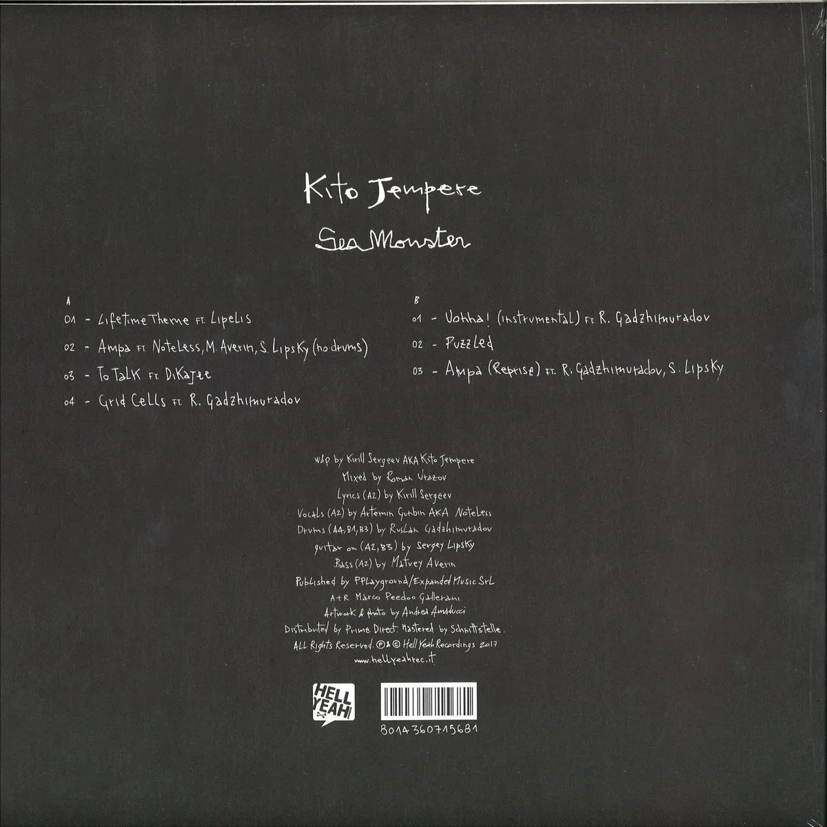 Back cover — Kito Jempere — Sea Monster