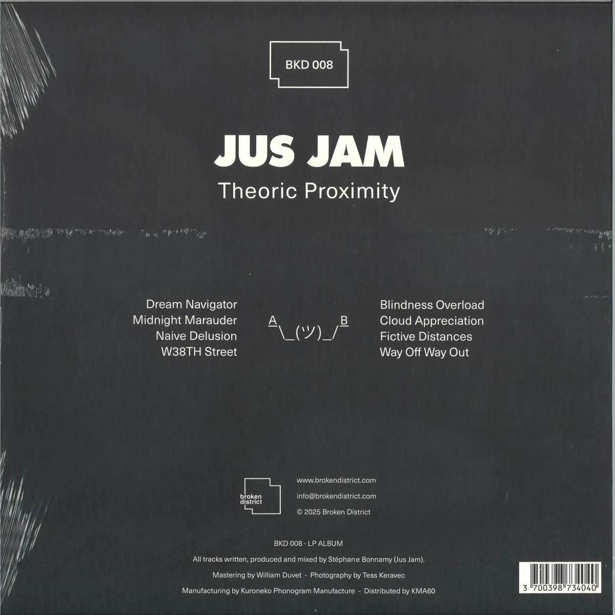 Обратная сторона обложки — Jus Jam — Theoric Proximity