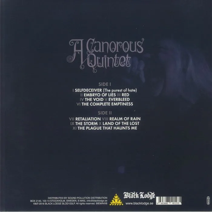 Обратная сторона обложки — A CANOROUS QUINTET — The Only Pure Hate
