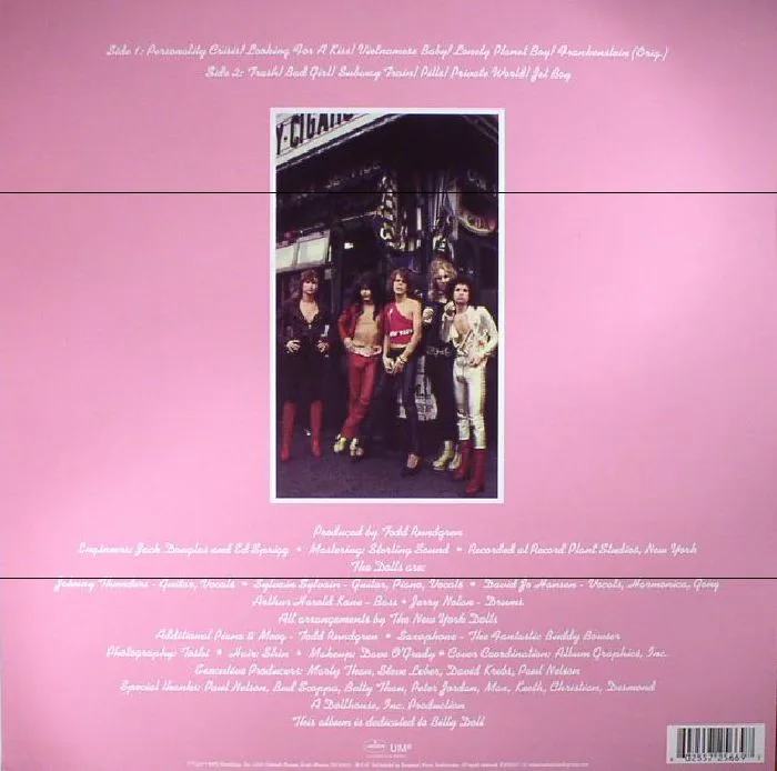 Back cover — NEW YORK DOLLS — New York Dolls (reissue)
