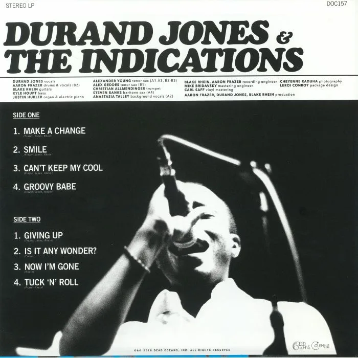 Back cover — Durand JONES & THE INDICATIONS — Durand Jones & The Indications