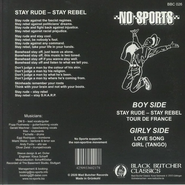 Back cover — NO SPORTS — Stay Rude Stay Rebel