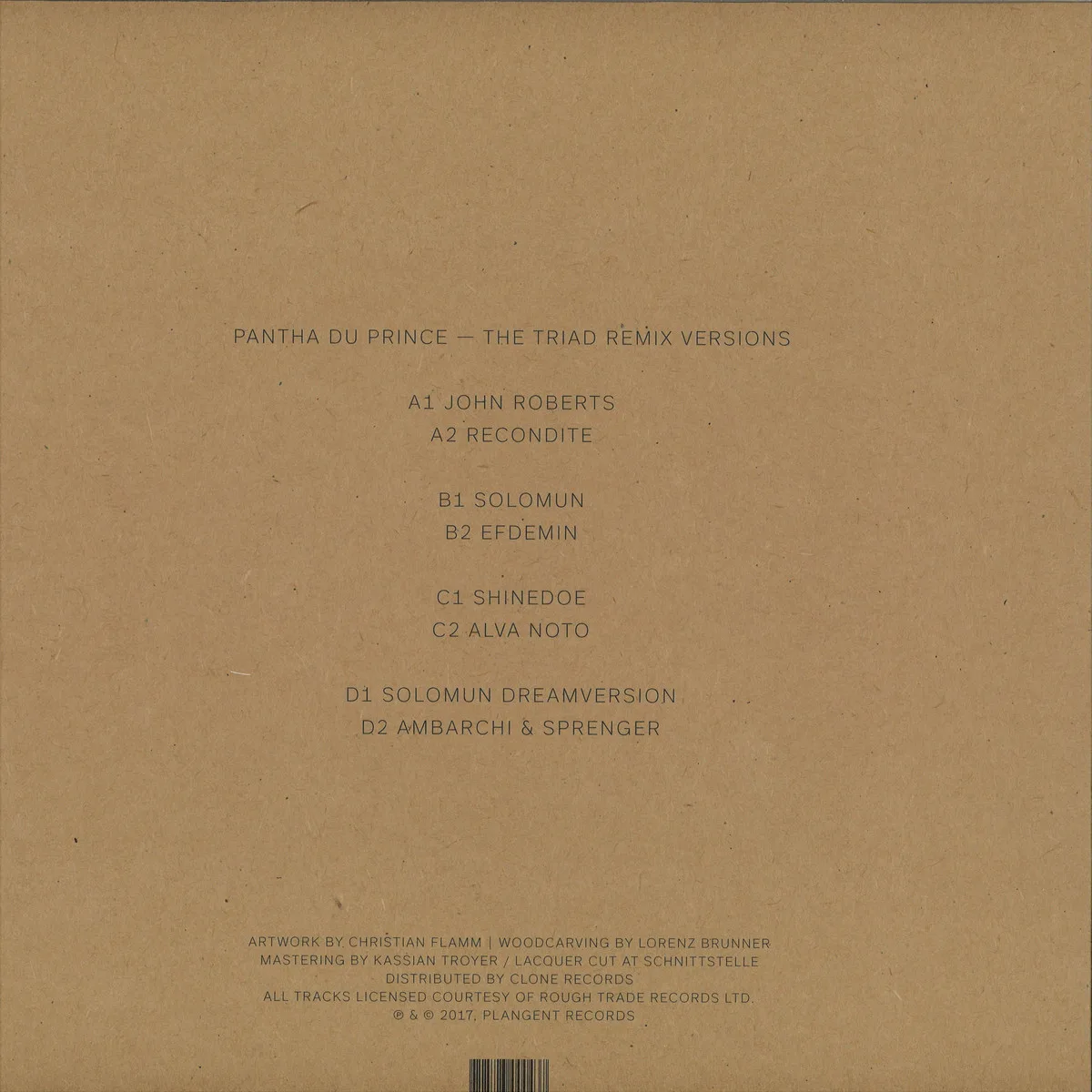 Back cover — Various — Pantha Du Prince - The Triad Remix Versions