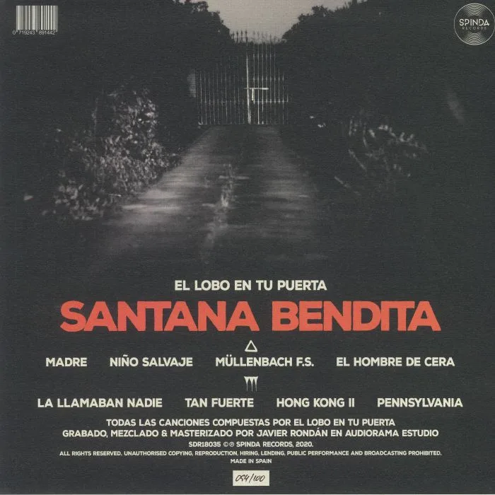 Обратная сторона обложки — EL LOBO EN TU PUERTA — Santana Bendita