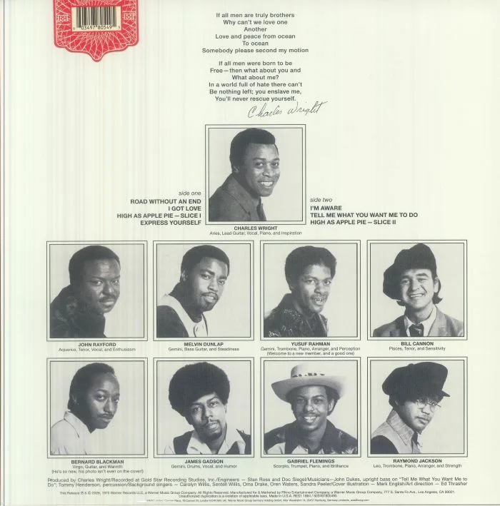 Back cover — Charles WRIGHT / THE WATTS 103RD ST RHYTHM BAND — Express Yourself (Rhino Reserve)