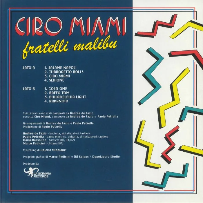 Обратная сторона обложки — FRATELLI MALIBU — Ciro Miami (reissue)