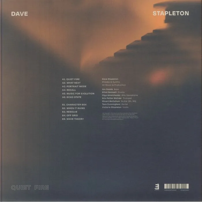 Обратная сторона обложки — Dave STAPLETON — Quiet Fire