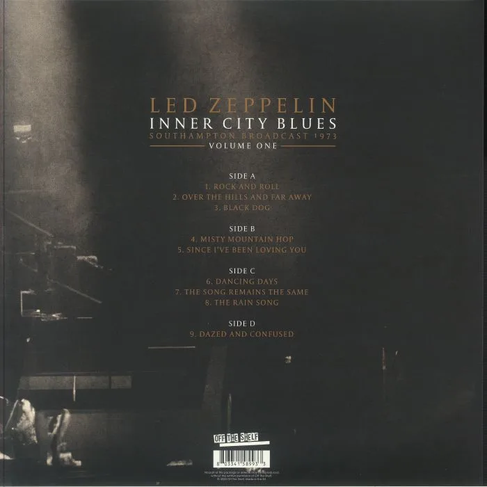 Back cover — LED ZEPPELIN — Inner City Blues Vol 1: Southampton Broadcast 1973