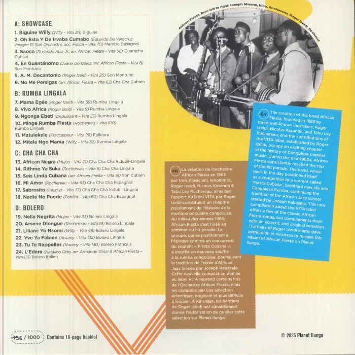 Back cover — Roger IZEIDI presents AFRICAN FIESTA — Roger Izeidi Presents Vita Matata With African Fiesta