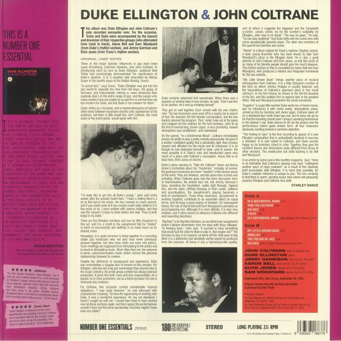 Back cover — Duke ELLINGTON / JOHN COLTRANE — Duke Ellington & John Coltrane (reissue)