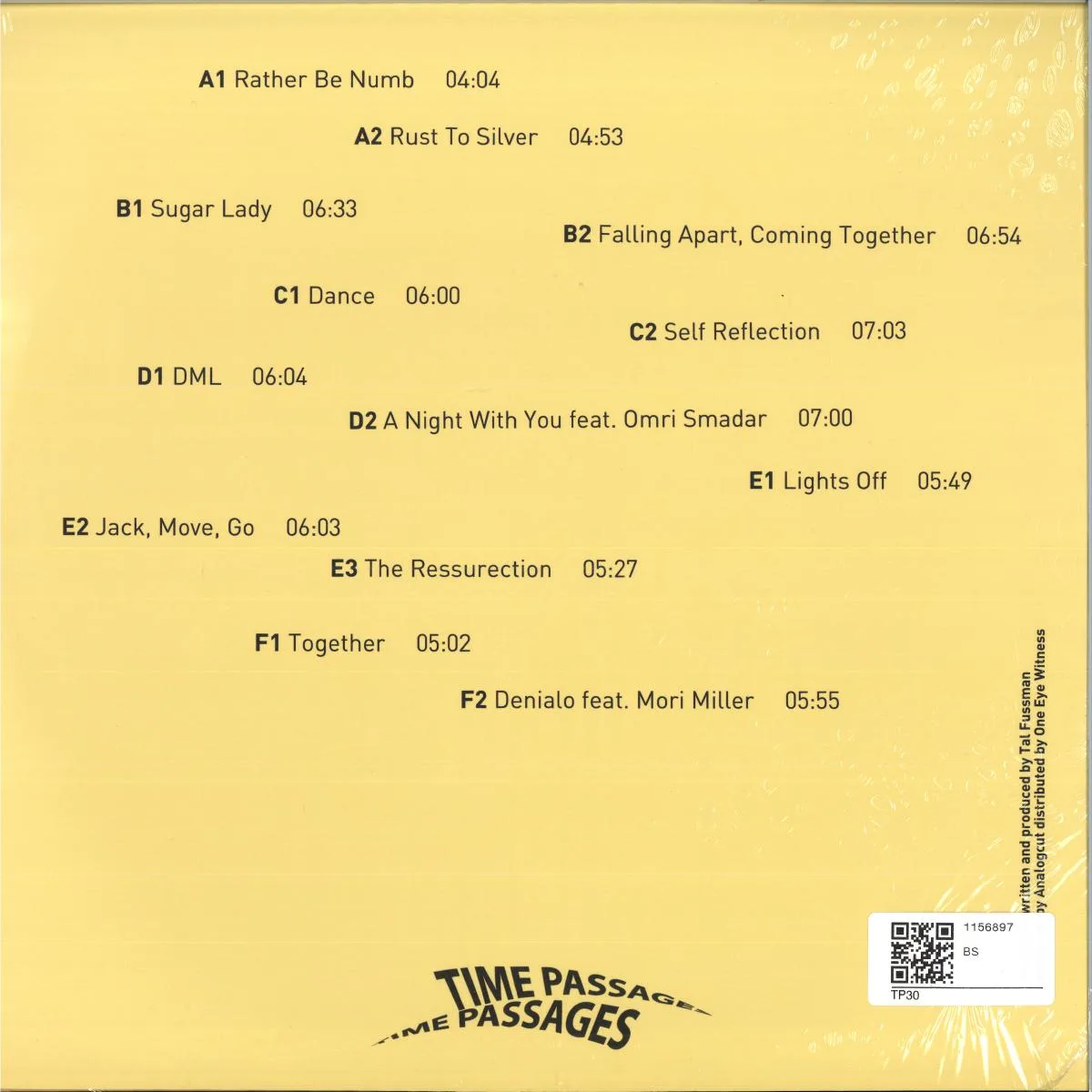 Обратная сторона обложки — Tal Fussman — Falling Apart, Coming Together LP 3x12"